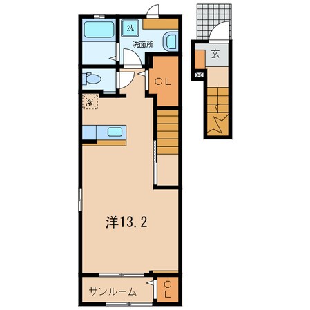 下矢田 徒歩4分 2階の物件間取画像